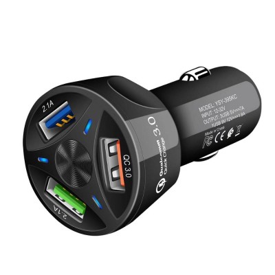 New Arrival fast charge QC 3.0 smart Car Charger with 3 USB Outputs